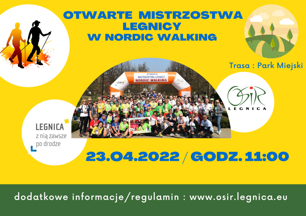 Otwarte Mistrzostwa Legnicy w Nordic Walking - plakat